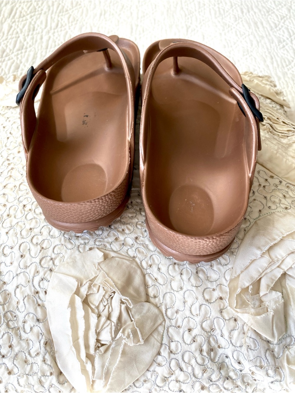Birkenstock Gizeh EVA Sandals Bronze Gold Metallic Vibe Thong Sandal EU38 - Picture 9 of 16